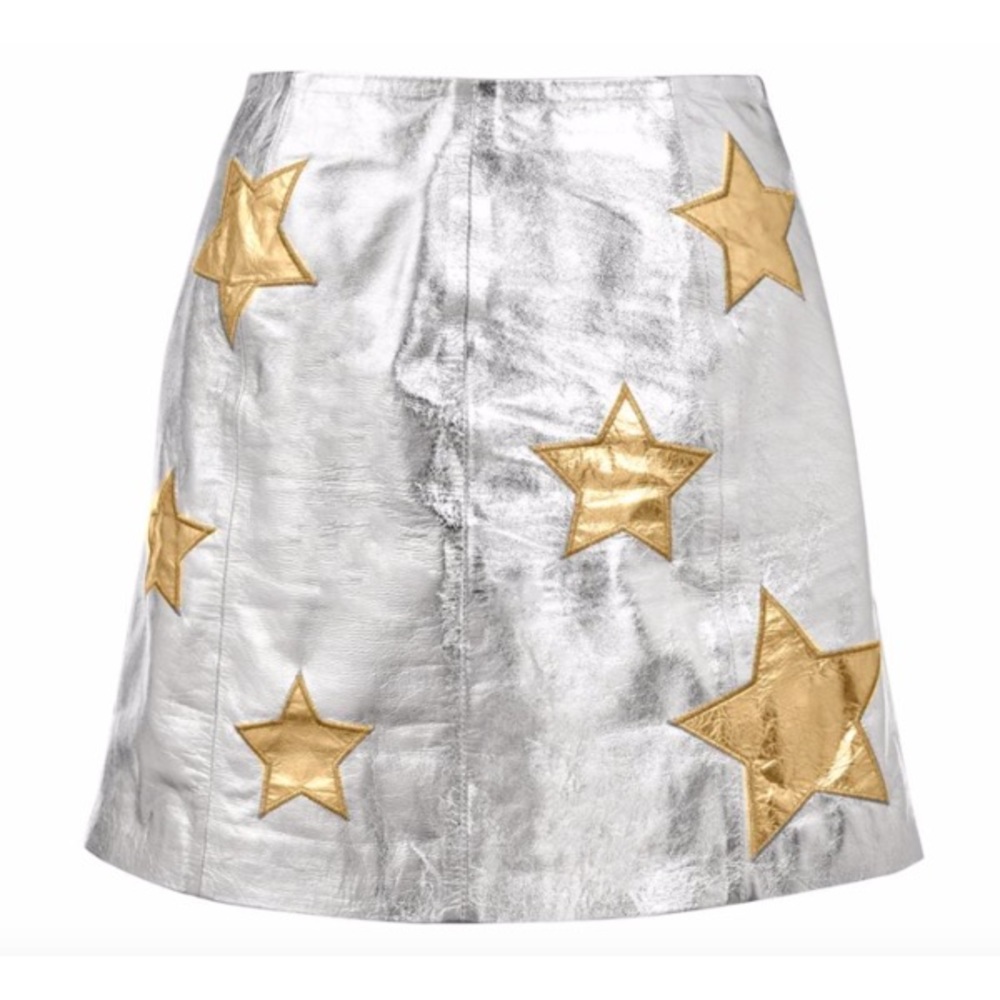 Harper Hallam stars align leather mini skirt